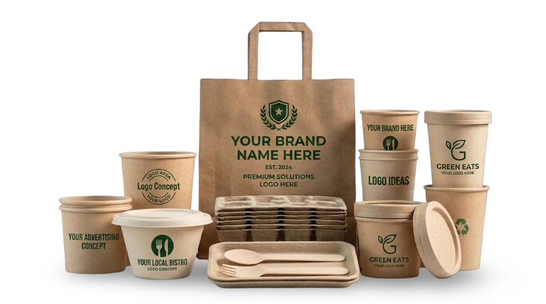 Custom printed packaging with logo branding
